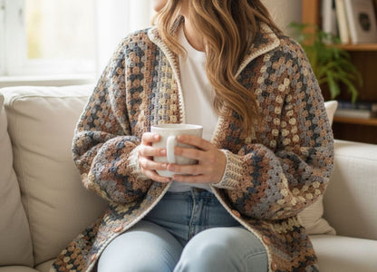 crochet hexagon cardigan